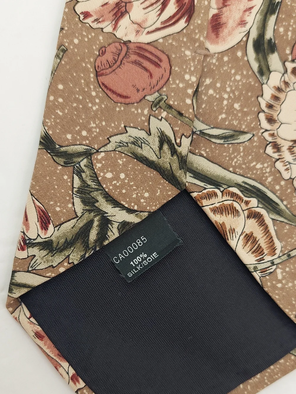Brigatti Men's Tie Floral Silk Tie in Dusty Rose Olive Wedding Guest